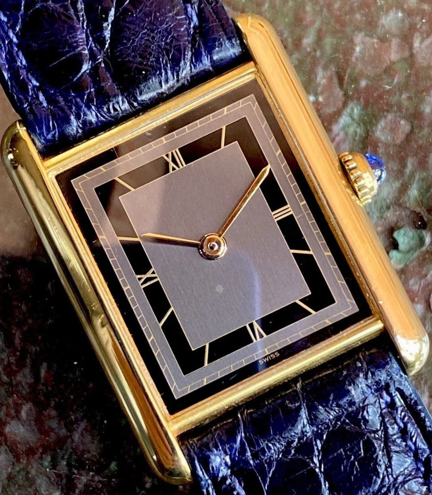 Tank Style LM Watch | 24x31mm | Quartz | Burgundy Strap