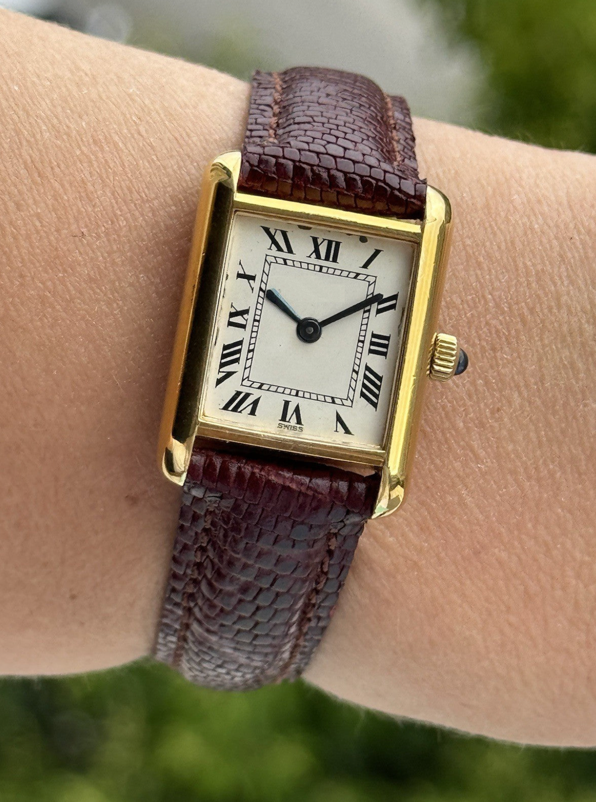 Ladies Tank Style Watch | 24mm | Manual Wind | New Leather Strap